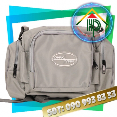 DVRK Fashion Crossbody Bag – Sleek Grey, Rubber-Print Logo, Custom-Made by Hop Phat Factory Front View DVRK Fashion Crossbody Bag