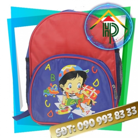 ABCD Kids Backpack – Waterproof Preschool Bag Custom Made by Hop Phat Front view of ABCD kids backpack