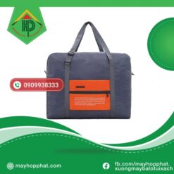 Premium Gray and Orange Foldable Travel Bag | Compact Wholesale & Custom Manufacturing