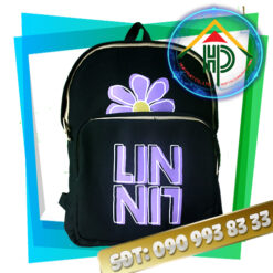 Lin Lin Black Canvas Fashion Backpack
