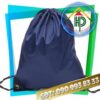 Navy Blue Black Drawstring Backpack