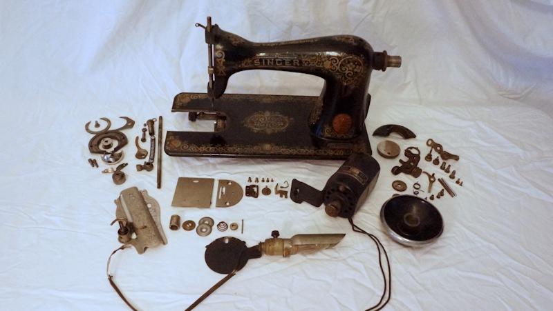 Spare parts of vintage Singer sewing machine