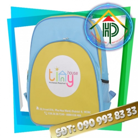 Tiay House Kids Backpack – Premium 600D Canvas Preschool Bag by Hop Phat Tiay House kids backpack blue yellow preschool bag