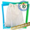 White Canvas Drawstring Backpack