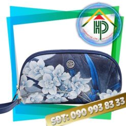 Ví Dài Cầm Tay Họa Tiết Hoa Trắng