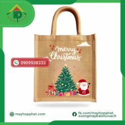Merry Christmas Jute Bag