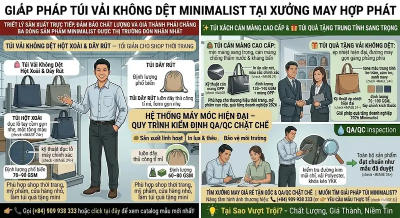 🎨 Phong Cách Minimalism Trong Thiết Kế Túi Vải Không Dệt: Sự Lên Ngôi Của Sự Tối Giản
