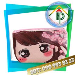 Ví Ngắn Cầm Tay Họa Tiết Sakura