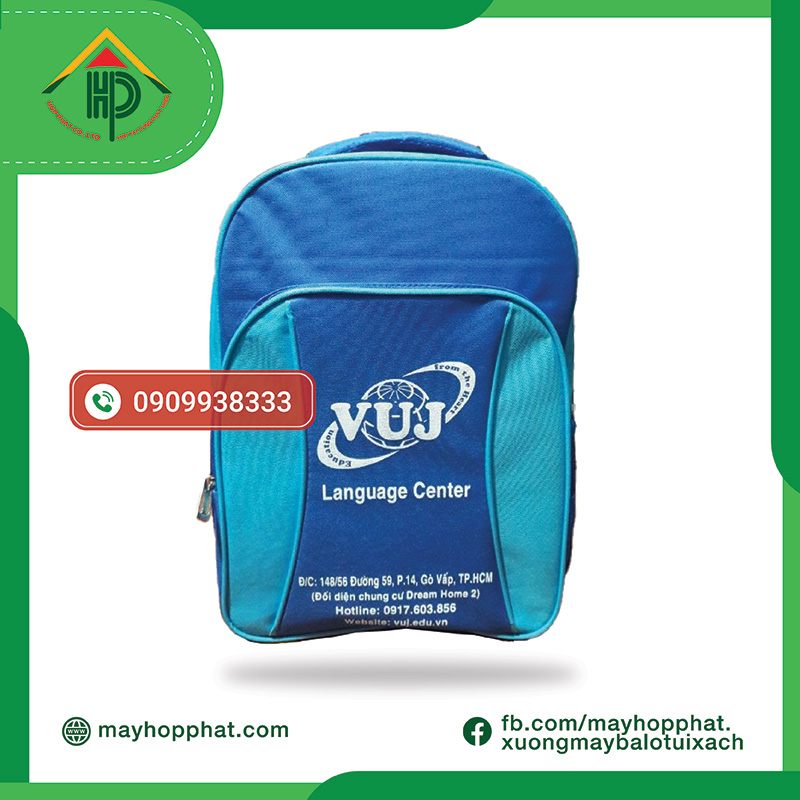 VUJ English Backpack | Custom Premium School Bag Manufacturing VUJ English Backpack