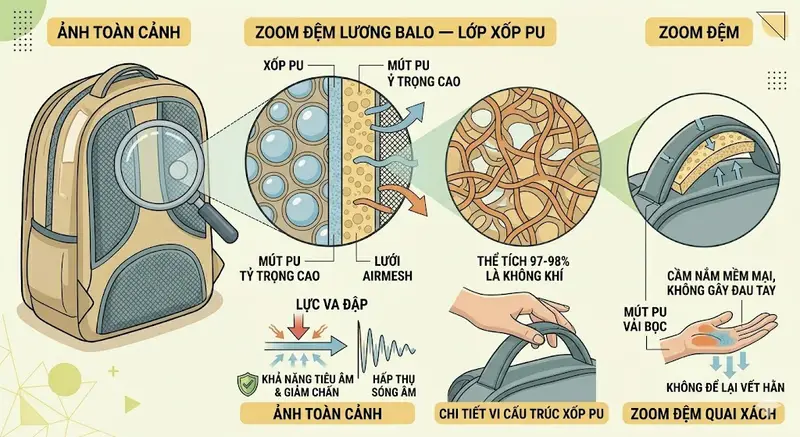 Xốp PU Là Gì ? Bí Mật Đằng Sau Sự Êm Ái Của Những Chiếc Balo Chất Lượng Xốp PU Là Gì ?