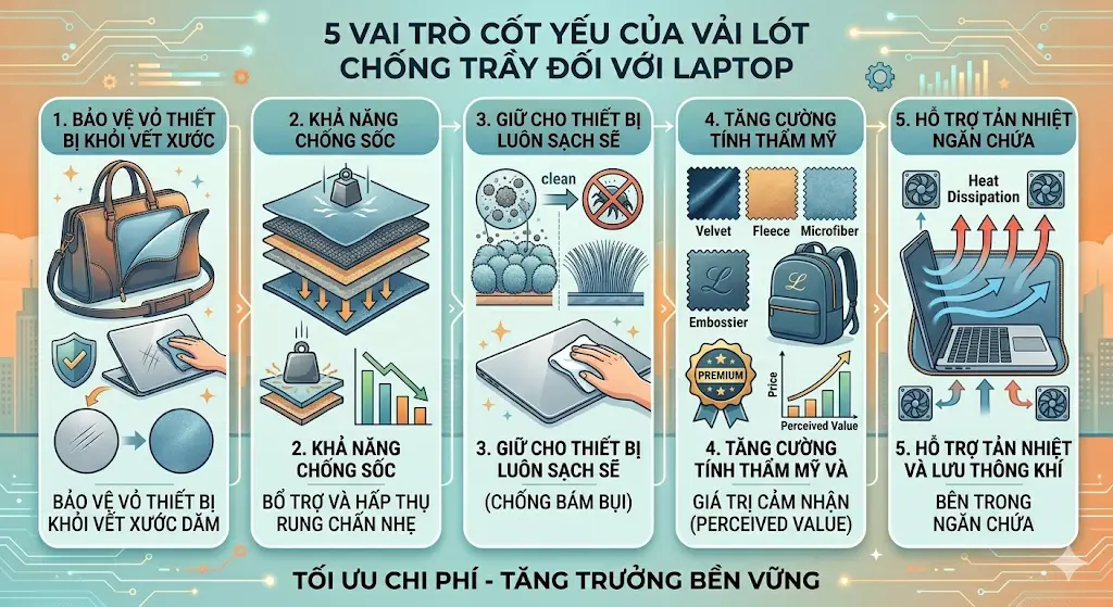 Tầm Quan Trọng Của Vải Lót Chống Trầy Trong Cấu Tạo Balo Laptop Cao Cấp