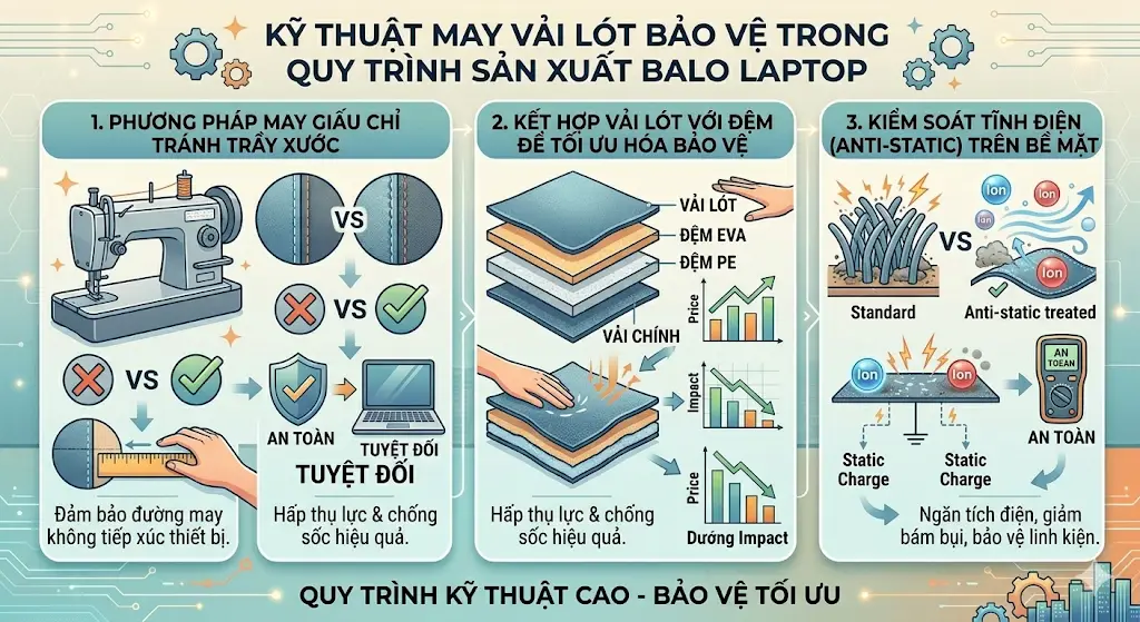 Tầm Quan Trọng Của Vải Lót Chống Trầy Trong Cấu Tạo Balo Laptop Cao Cấp