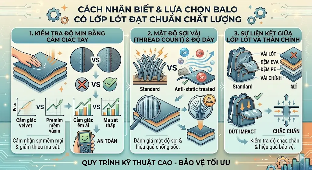 Tầm Quan Trọng Của Vải Lót Chống Trầy Trong Cấu Tạo Balo Laptop Cao Cấp