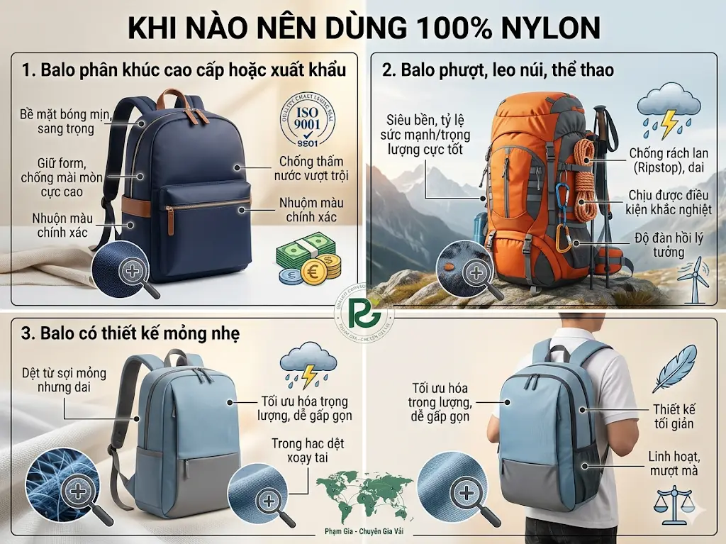 Phân Tích Độ Bền Kéo Đứt Của Sợi Nylon So Với Polyester Khi May Balo Laptop