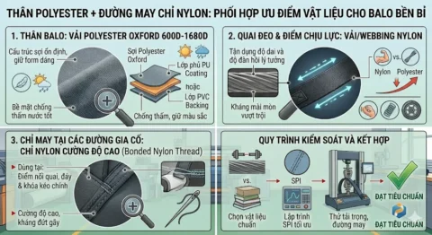 Phân Tích Độ Bền Kéo Đứt Của Sợi Nylon So Với Polyester Khi May Balo Laptop