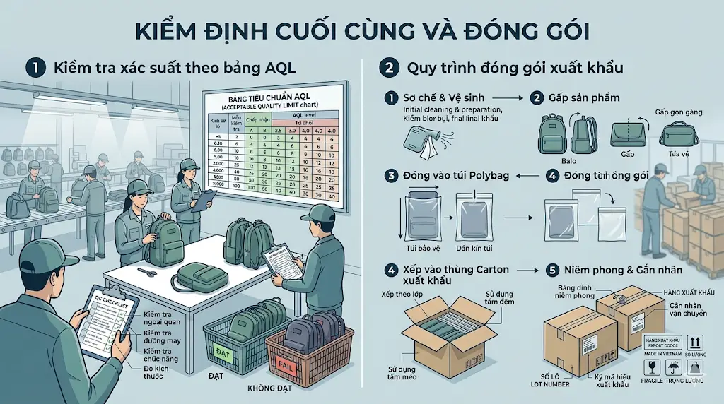 Quy Trình May Balo Laptop Đạt Chuẩn Xuất Khẩu: Từ Bản Vẽ Đến Thực Tế