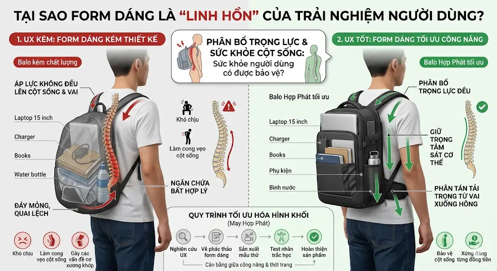 Tối Ưu Hóa Trải Nghiệm Người Dùng (UX) Trong Thiết Kế Form Dáng Balo Laptop