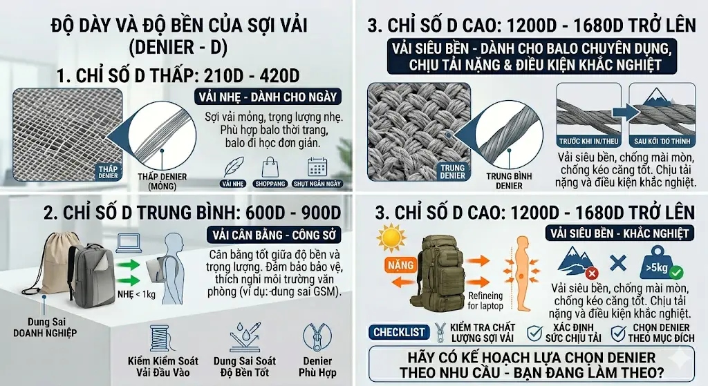 Hướng Dẫn Đọc Thông Số Kỹ Thuật Của Vải Trước Khi Đặt May Balo Laptop