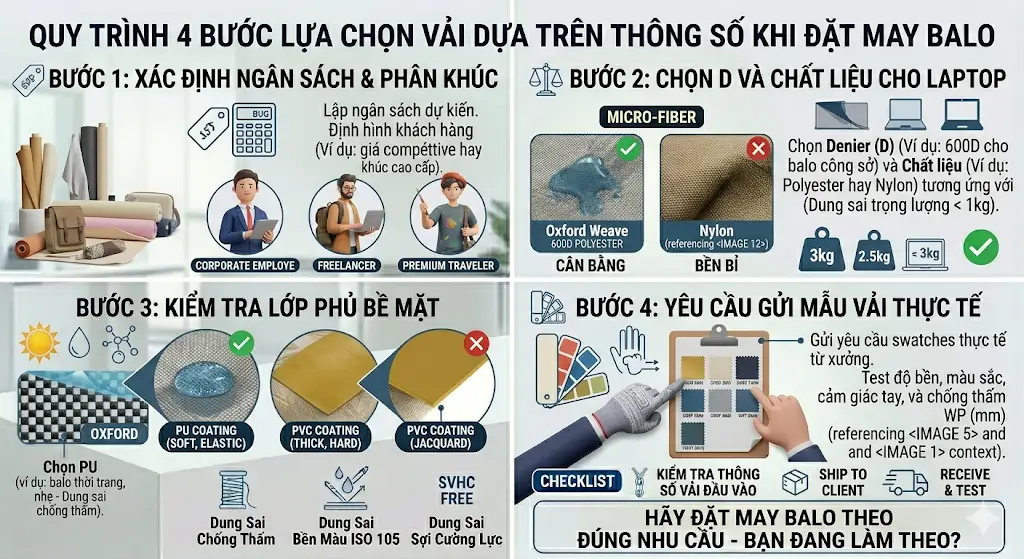 Hướng Dẫn Đọc Thông Số Kỹ Thuật Của Vải Trước Khi Đặt May Balo Laptop